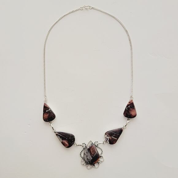 Earthy Jasper Necklace - Sterling Silver Statement Jewelry - Picture 3 of 10